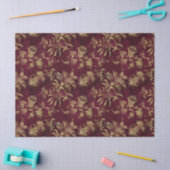 抽象芸術金ゴールドフラワーズオンレッドデコパージュ 薄葉紙 (クラフト)