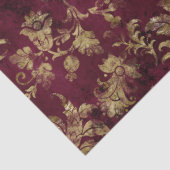 抽象芸術金ゴールドフラワーズオンレッドデコパージュ 薄葉紙 (詳細)