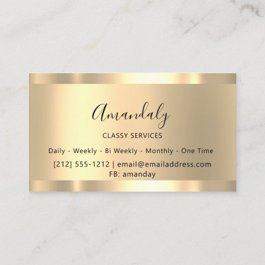 抽象芸術金ゴールドフレームエレガントプロフェッショナルモダン 名刺 (裏面)