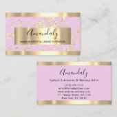 抽象芸術金ゴールドフレームモダンマーブルピンクパステル 名刺 (正面/裏面)