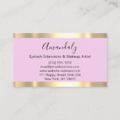 抽象芸術金ゴールドフレームモダンマーブルピンクパステル 名刺 (裏面)