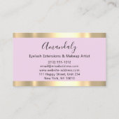 抽象芸術金ゴールドフレームモダン大理石ピンクパウダー 名刺 (裏面)