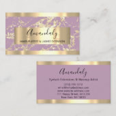 抽象芸術金ゴールドフレームモダン大理石ピンクラベンダー 名刺 (正面/裏面)