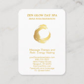 *~*抽象芸術金ゴールドブラシ禅瞑想霊気ヨガ 名刺 (裏面)