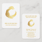 *~*抽象芸術金ゴールドブラシ禅瞑想霊気ヨガ 名刺 (正面/裏面)