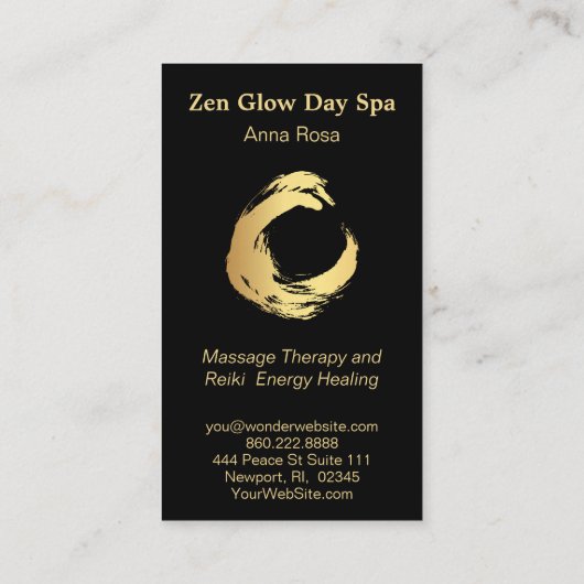 *~*抽象芸術金ゴールドブラシ霊気瞑想禅 名刺 (裏面)