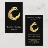 *~*抽象芸術金ゴールドブラシ霊気瞑想禅 名刺 (正面/裏面)