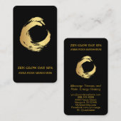 *~*抽象芸術金ゴールドブラシ霊気禅瞑想ヨガ 名刺 (正面/裏面)