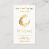 *~*抽象芸術金ゴールドブラシ霊気Meditation Yoga Zen 名刺 (裏面)