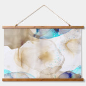 抽象芸術金ゴールドブルーフルード絵画アート 吊り下げ型タペストリー (正面)