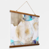 抽象芸術金ゴールドブルーフルード絵画アート 吊り下げ型タペストリー (傾斜あり)