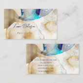 抽象芸術金ゴールドブルーフルード絵画アート 名刺 (正面/裏面)