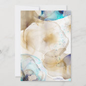 抽象芸術金ゴールドブルーフルード絵画アート 招待状 (裏面)