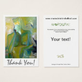 抽象芸術金ゴールドベージュグリーン芸術的サンキュー (正面&裏面)