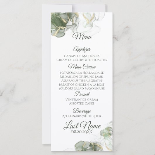 抽象芸術金ゴールドミュートセージ緑 (正面)