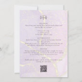 抽象芸術金ゴールドユニークパープルすべて一つのQR結婚で 招待状 (裏面)