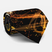 抽象芸術金ゴールドライト旋回ブラックネックタイ ネクタイ (ロール)