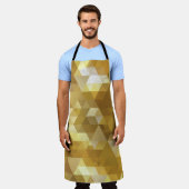 抽象芸術金ゴールド三角形テクスチャ エプロン (着用した状態)