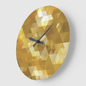 抽象芸術金ゴールド三角形テクスチャ ラージ壁時計 (傾斜)