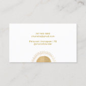 抽象芸術金ゴールド円の太陽光線 コーリングカード (裏面)