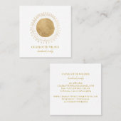 抽象芸術金ゴールド円 スクエア名刺 (正面/裏面)