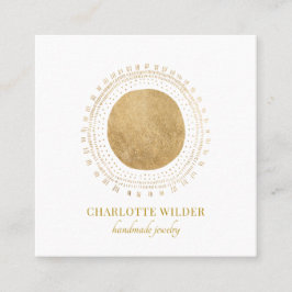 抽象芸術金ゴールド円 スクエア名刺