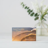 抽象芸術金ゴールド及びブルーアルコールインクの名刺 名刺 (スタンド正面)