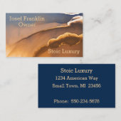 抽象芸術金ゴールド及びブルーアルコールインクの名刺 名刺 (正面/裏面)