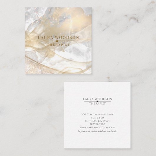 抽象芸術金ゴールド名刺 スクエア名刺 (正面/裏面)