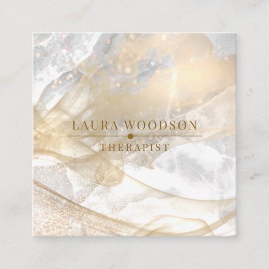 抽象芸術金ゴールド名刺 スクエア名刺 (正面)