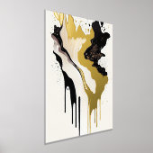 抽象芸術金ゴールド大理石とブラックドリップ 箔ポスター (レイダウン)