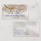 抽象芸術金ゴールド旋回木ブランチ – 葉カラフルb 名刺 (正面/裏面)