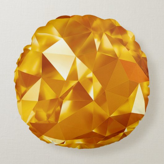 抽象芸術金ゴールド構造 ラウンドクッション (正面)