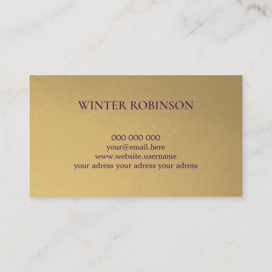 抽象芸術金ゴールド水色カラフルインク 名刺 (裏面)