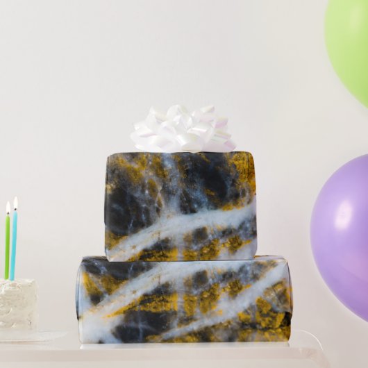 抽象芸術金ゴールド白い線ロッキー感 ラッピングペーパー (パーティーギフト)