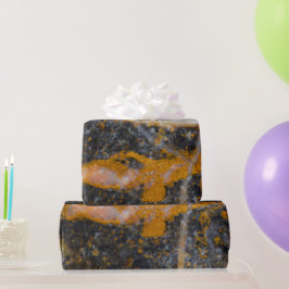 抽象芸術金ゴールド白線ロックテクスチャ ラッピングペーパー