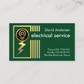 抽象芸術金ゴールド稲妻導体 名刺 (正面)