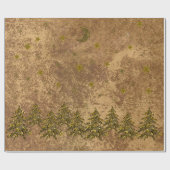 抽象芸術金ゴールド紙と金ゴールド星、月 ラッピングペーパー (フラット)