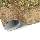 抽象芸術金ゴールド紙と金ゴールド星、月 ラッピングペーパー (ロールコーナー)