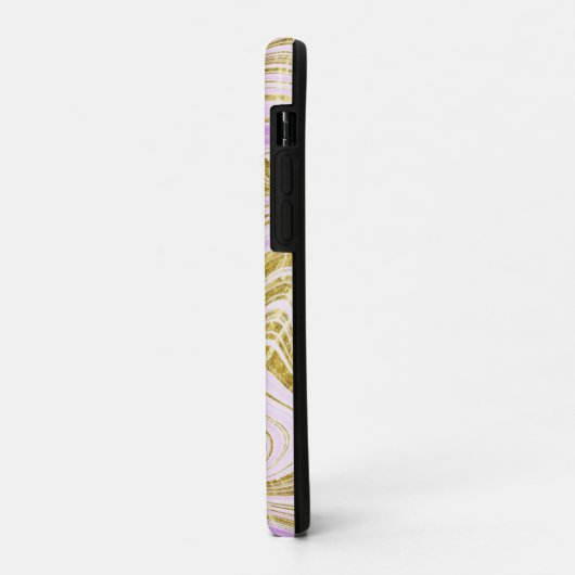 抽象芸術金ゴールド紫スワールモノグラムスタイリッシュ Case-Mate iPhoneケース (裏面/左)