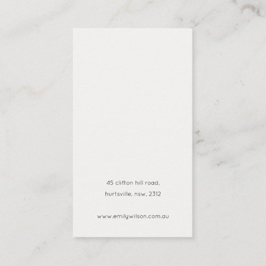 抽象芸術金ゴールド紫色の水彩ヘアクリップ表示 名刺 (裏面)