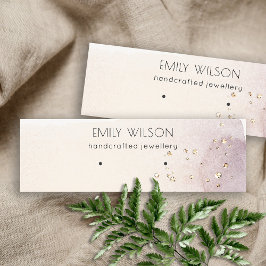 抽象芸術金ゴールド紫色の水彩色イヤリングディスプレイ スキニー名刺