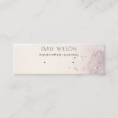 抽象芸術金ゴールド紫色の水彩色イヤリングディスプレイ スキニー名刺 (正面)