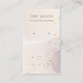 抽象芸術金ゴールド紫色の水彩色イヤリングディスプレイ 名刺 (正面)