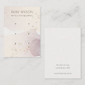 抽象芸術金ゴールド紫色の水彩3イヤリングディスプレイ 名刺 (正面/裏面)