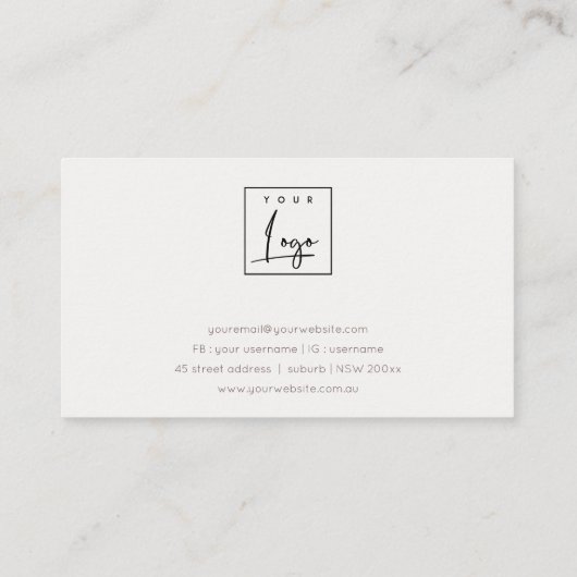 抽象芸術金ゴールド紫色の水色のロゴアポイントメント 名刺 (裏面)