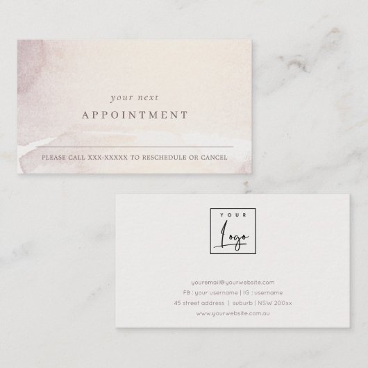 抽象芸術金ゴールド紫色の水色のロゴアポイントメント 名刺 (正面/裏面)