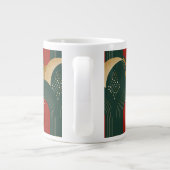 抽象芸術金ゴールド緑と赤 ジャンボコーヒーマグカップ (裏面)
