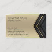 抽象芸術金ゴールド線の矢印(黒) 名刺 (裏面)