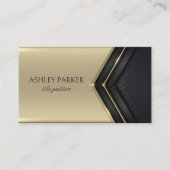 抽象芸術金ゴールド線の矢印(黒) 名刺 (正面)